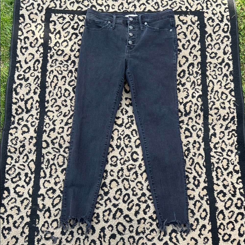 Madewell high-rise skinny button fly jeans black size 30